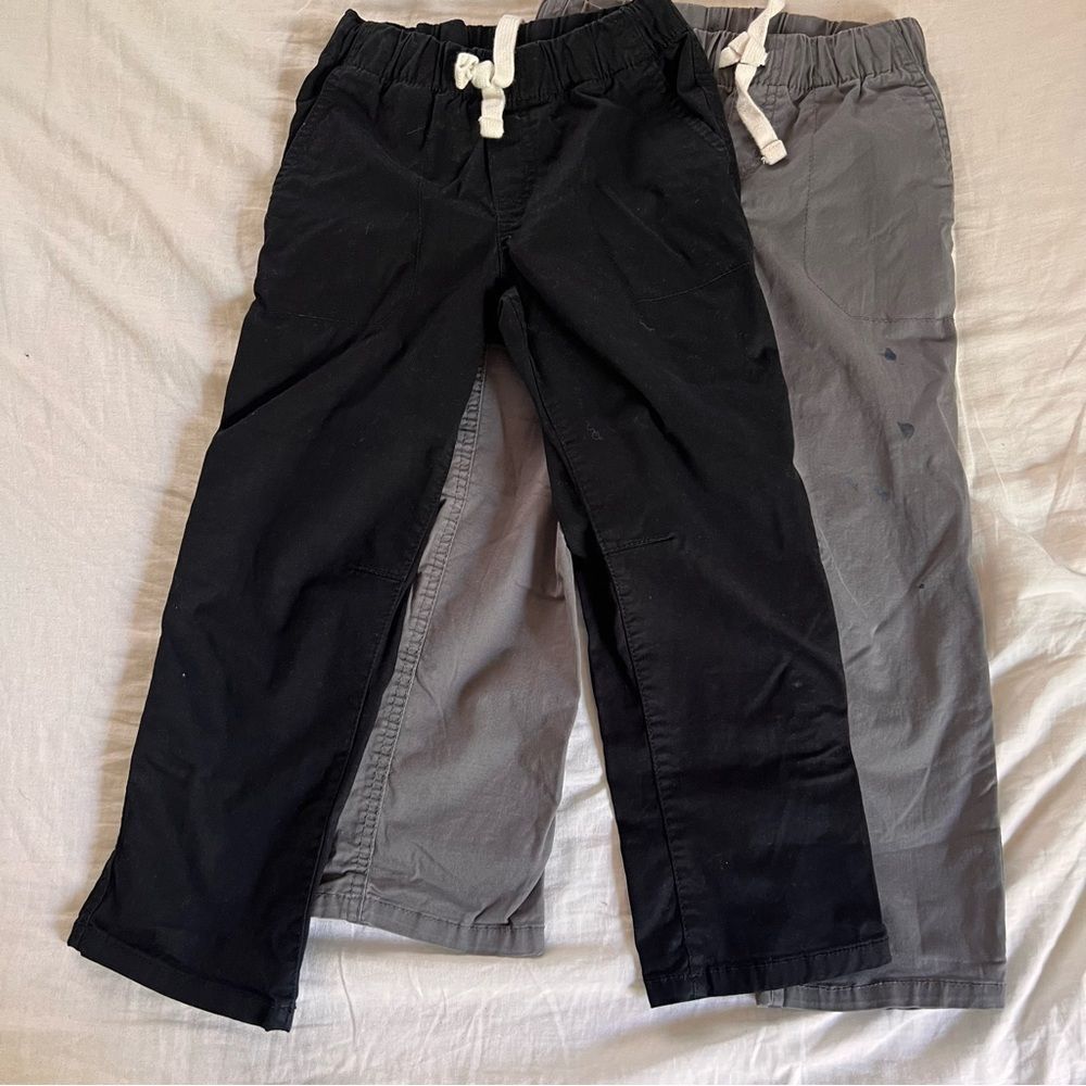Cat & Jack Kids Pull-On Cotton Casual Pants Black and Gray Boys 6